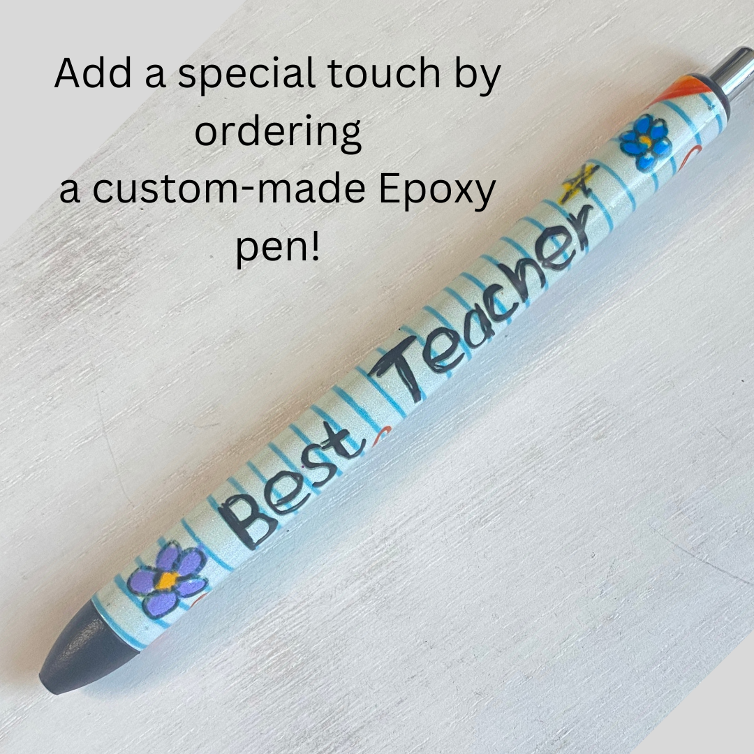 Personalized Teacher Appreciation Notecard Set with Pen | 4 Themes Fun Learn Grow Co.