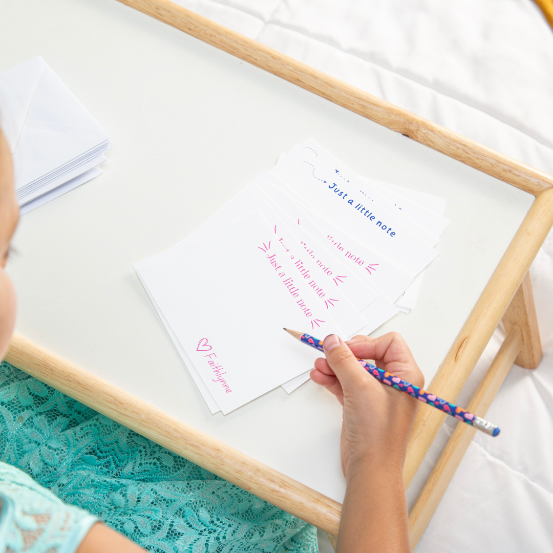 Personalized Kids notecards. Great way to inspire confidence in kids, through gratitude!