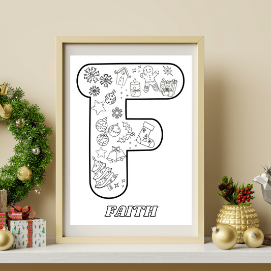 Perfect Coloring activity for kids Christmas or holiday party! Personalized coloring poster for a unique Christmas gift! Fun Learn Grow Co.