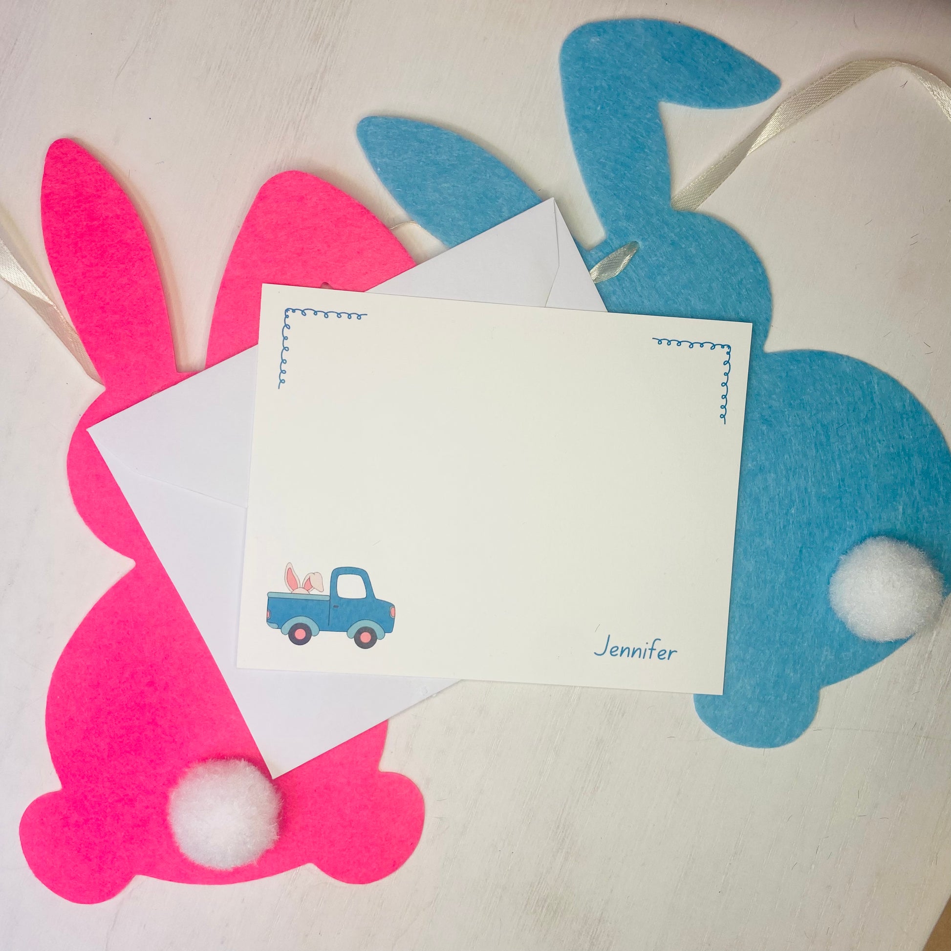 Easter basket stuffers for girls, personalized Easter stationery for kids, personalized Easter gifts for kids