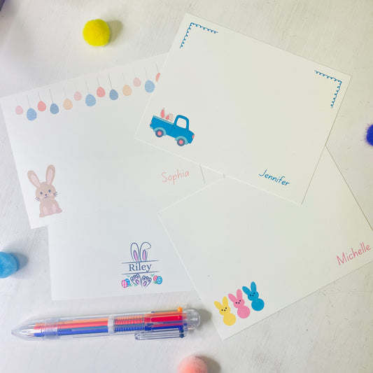 Easter basket stuffers for girls, personalized Easter stationery for kids, personalized Easter gifts for kids Fun Learn Grow Co.