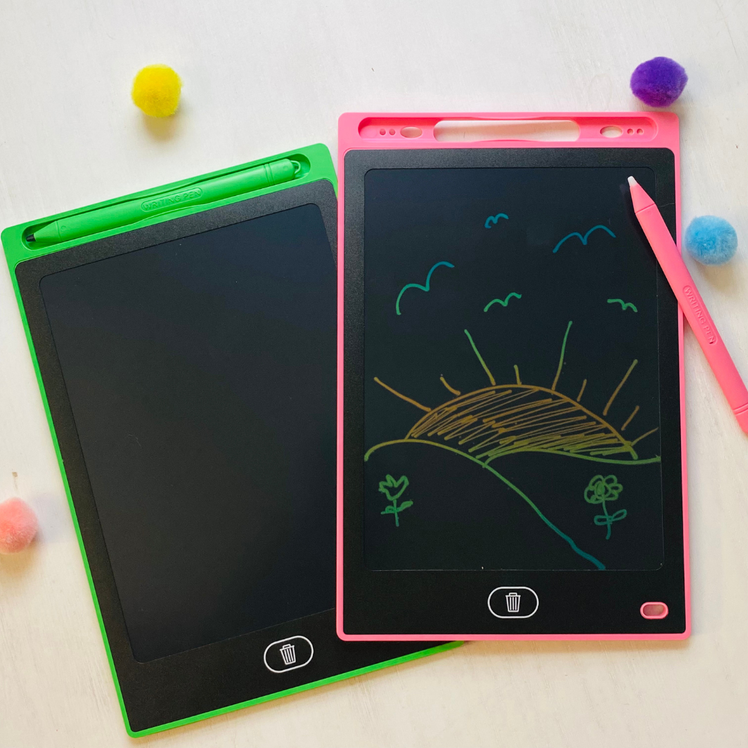 Perfect toy for traveling with little kids. 8.5" LCD writing board. Comes with stylus Fun Learn Grow Co.