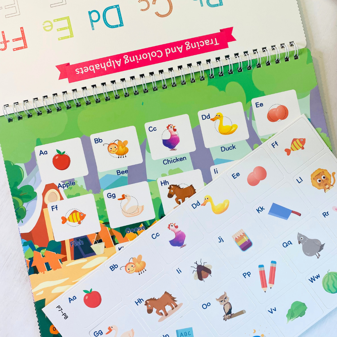 Busy book for preschoolers, travel essential for learning and entertaining your 3 or 4 year old! Learn letters and build fine motor skills! Fun Learn Grow Co.