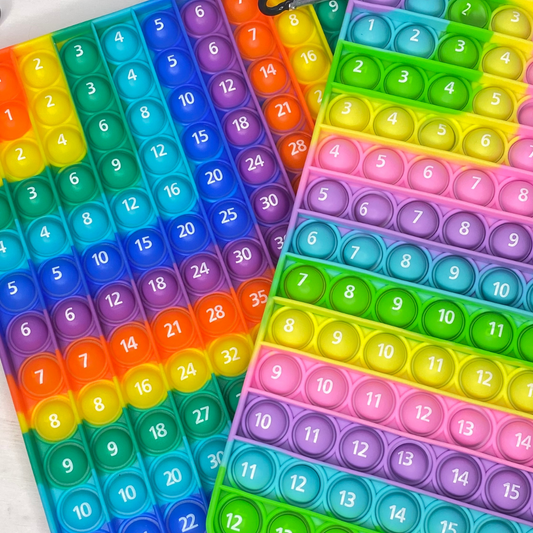 Hands-On learning a great sensory toy for kids learning their addition facts or multiplication facts. Helps build fine motor skills and focus in learning! Fun Learn Grow Co.