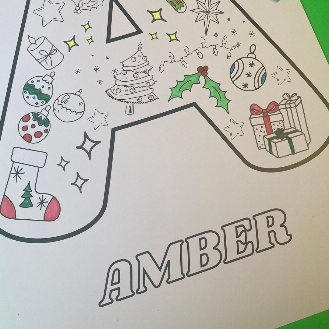 Great Christmas day activity with kids! Calming activity for kids! Large Coloring poster 12" X 18"