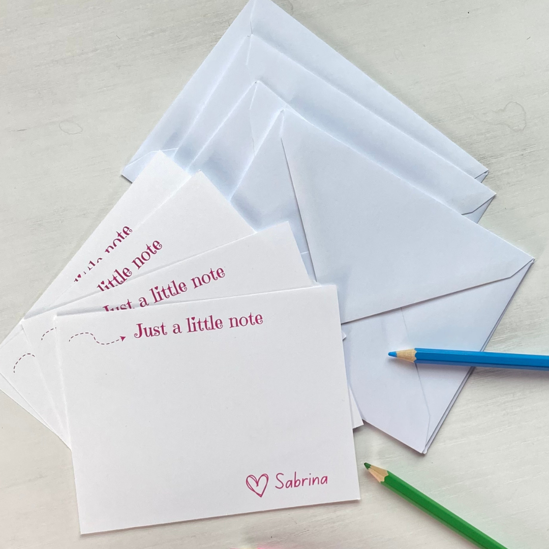 Just a Little Note Personalized Kids Notecards Set Fun Learn Grow Co.