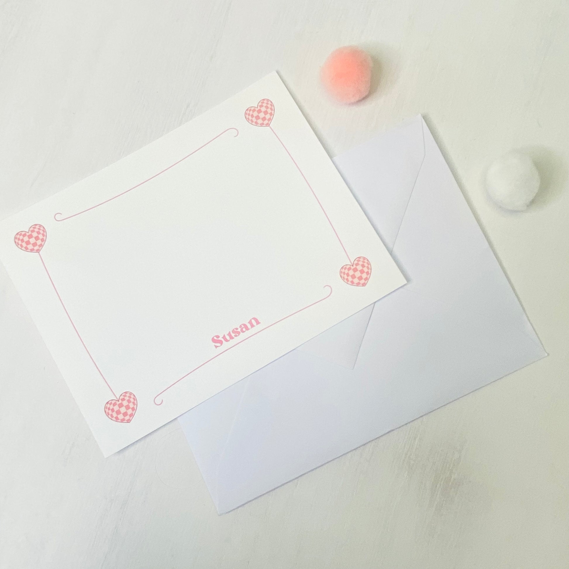 Adorable Valentine Notecards Set for kids and adults! Personalized for extra fun! Comes with a free multi-pen , perfect for gifting!