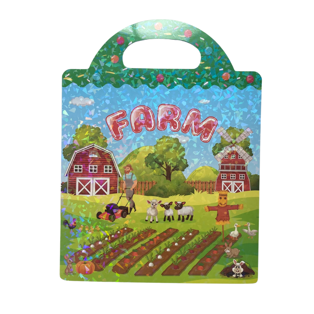 30% OFF! Usually $9.99! Tri-Fold Reusable Sticker Book | Dinosaur | Insects | Farm | Vehicles | Ocean Animals Fun Learn Grow Co.