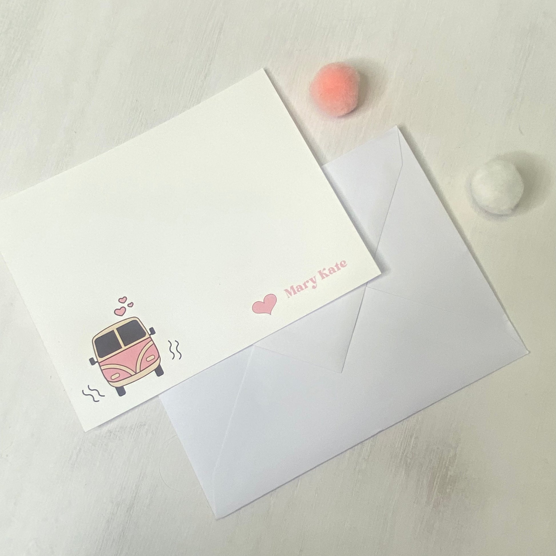 Adorable Valentine Notecards Set for kids and adults! Personalized for extra fun! Comes with a free multi-pen , perfect for gifting!