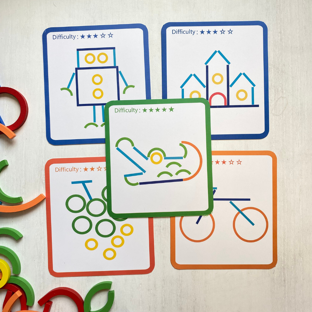 Wooden Sticks Logic Shapes Game Fun Learn Grow Co.