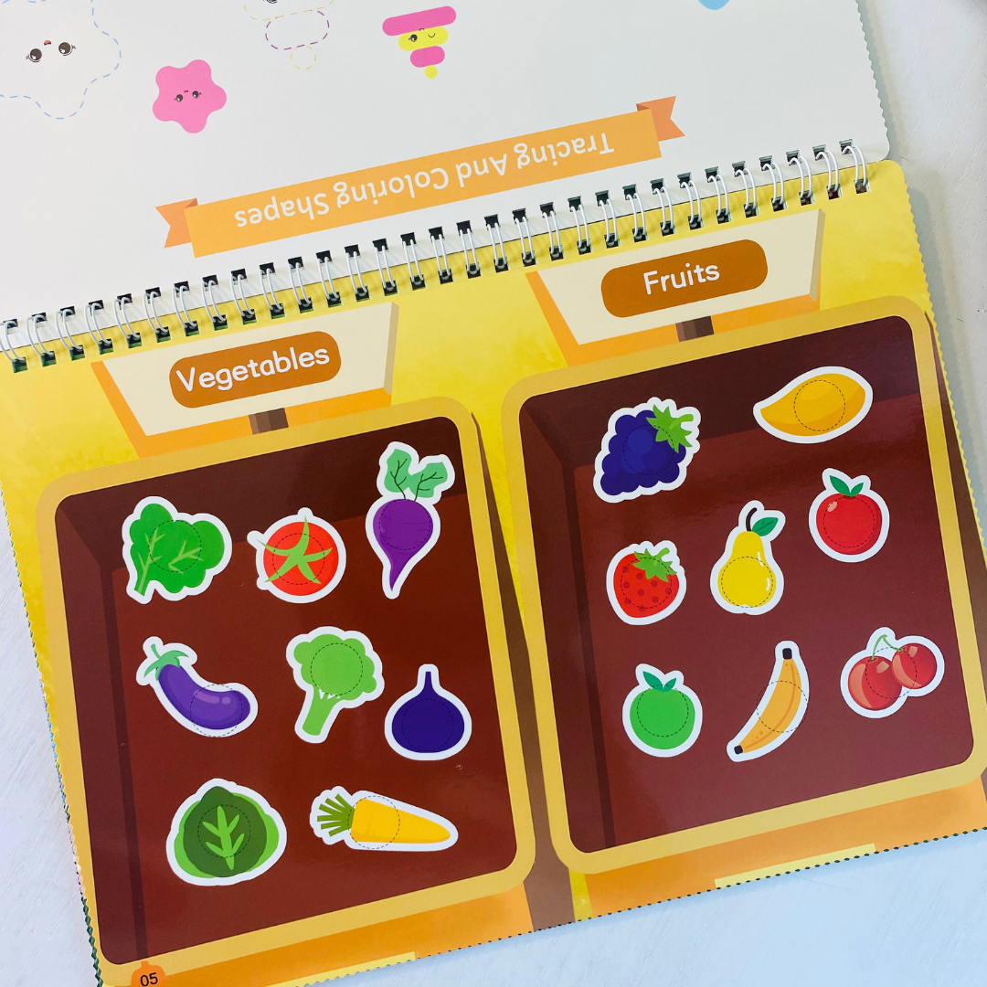 Fruit match game for language development and build fine motor skills for kids ages 3-4 years old!