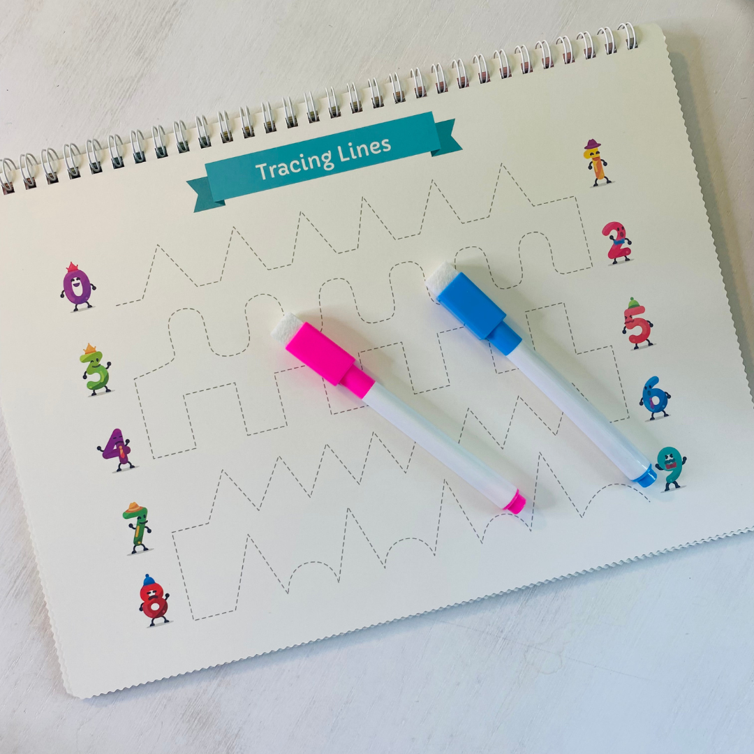 Practice pre-writing skills for preschool or kindergarten! Reusable pages for lots of practice! Fun Learn Grow Co.
