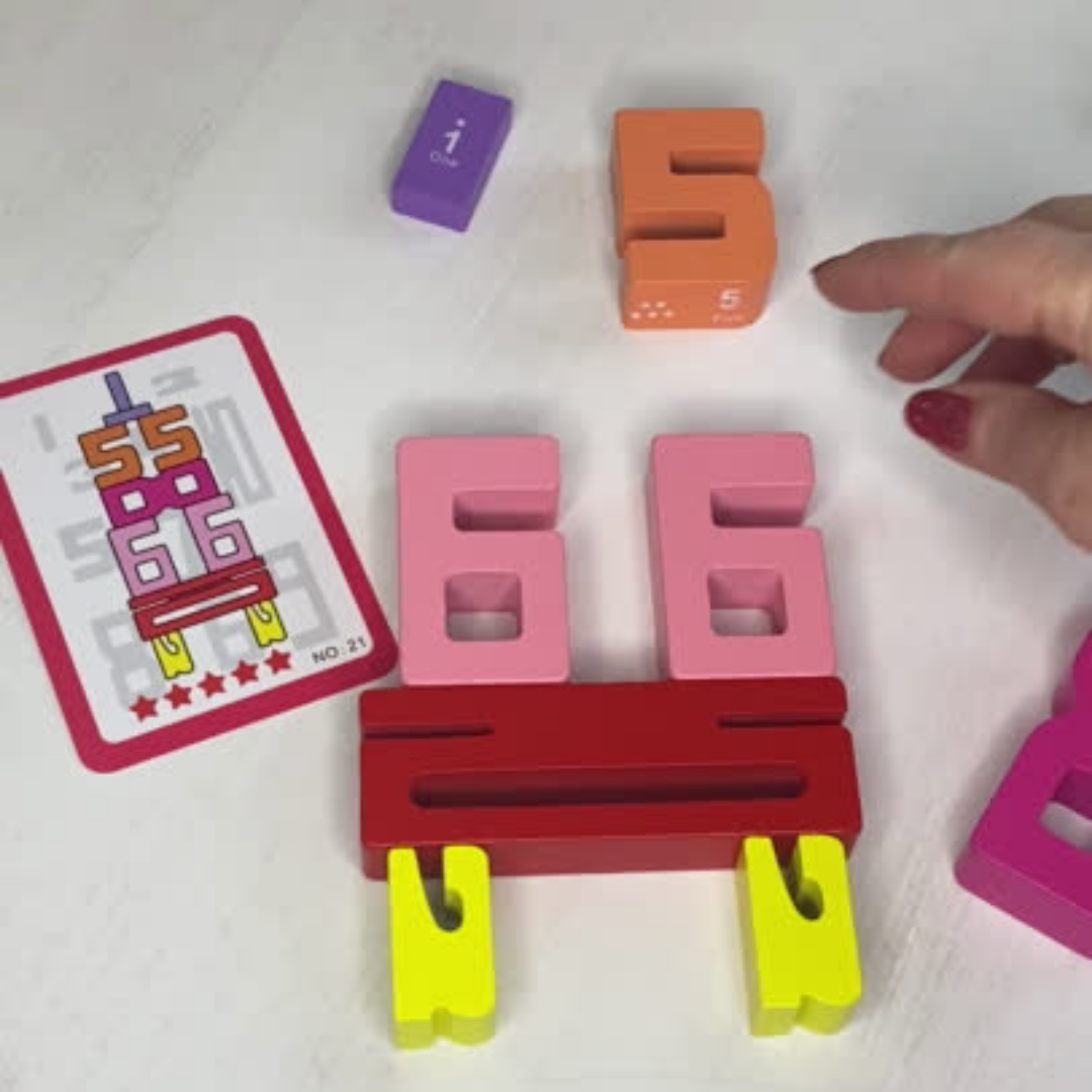 Wooden Numbers Building Blocks Game Fun Learn Grow Co.