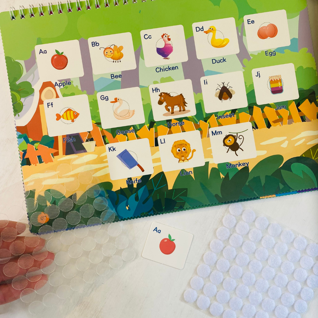 Busy book for preschoolers, travel essential for learning and entertaining your 3 or 4 year old!