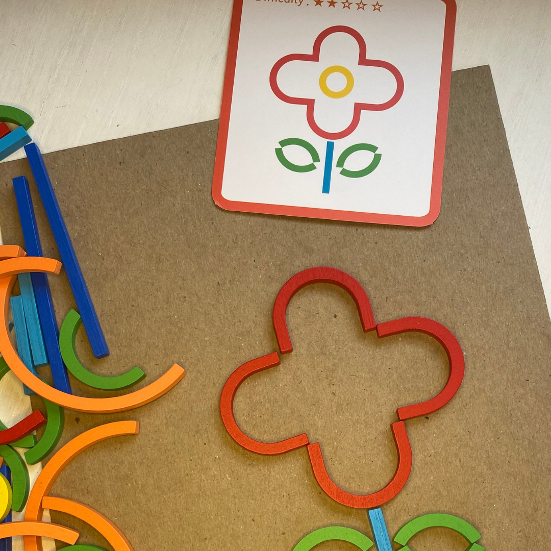 Wooden Sticks Logic Shapes Game Fun Learn Grow Co.