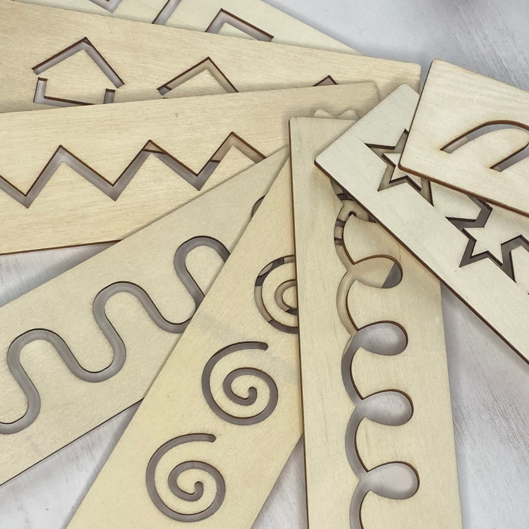 Wooden Montessori | Early Learning | Pen Control | Practice Stencils - Fun Learn Grow Co. Fun Learn Grow Co.