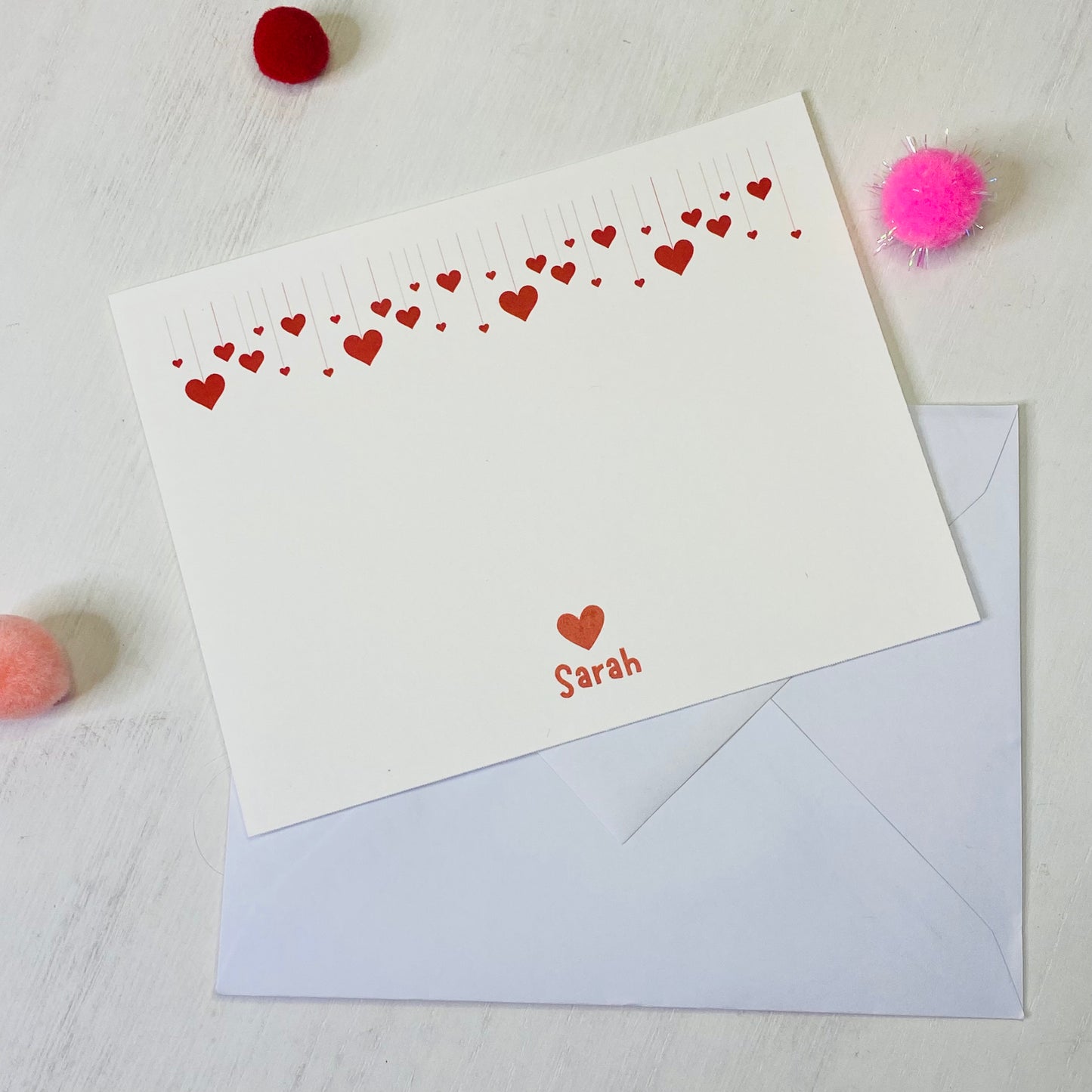 Adorable Valentine Notecards Set for kids and adults! Personalized for extra fun! Comes with a free multi-pen , perfect for gifting! Fun Learn Grow Co.