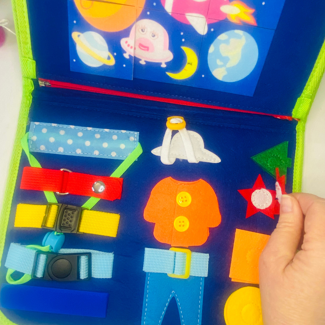Toddler Sensory Busy Book | Dinosaur Fun Learn Grow Co.