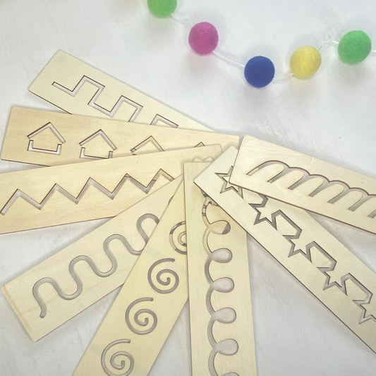Wooden Montessori | Early Learning | Pen Control |  Practice Stencils - Fun Learn Grow Co. Fun Learn Grow Co.