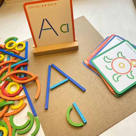 Wooden Sticks Logic Shapes Game Fun Learn Grow Co.