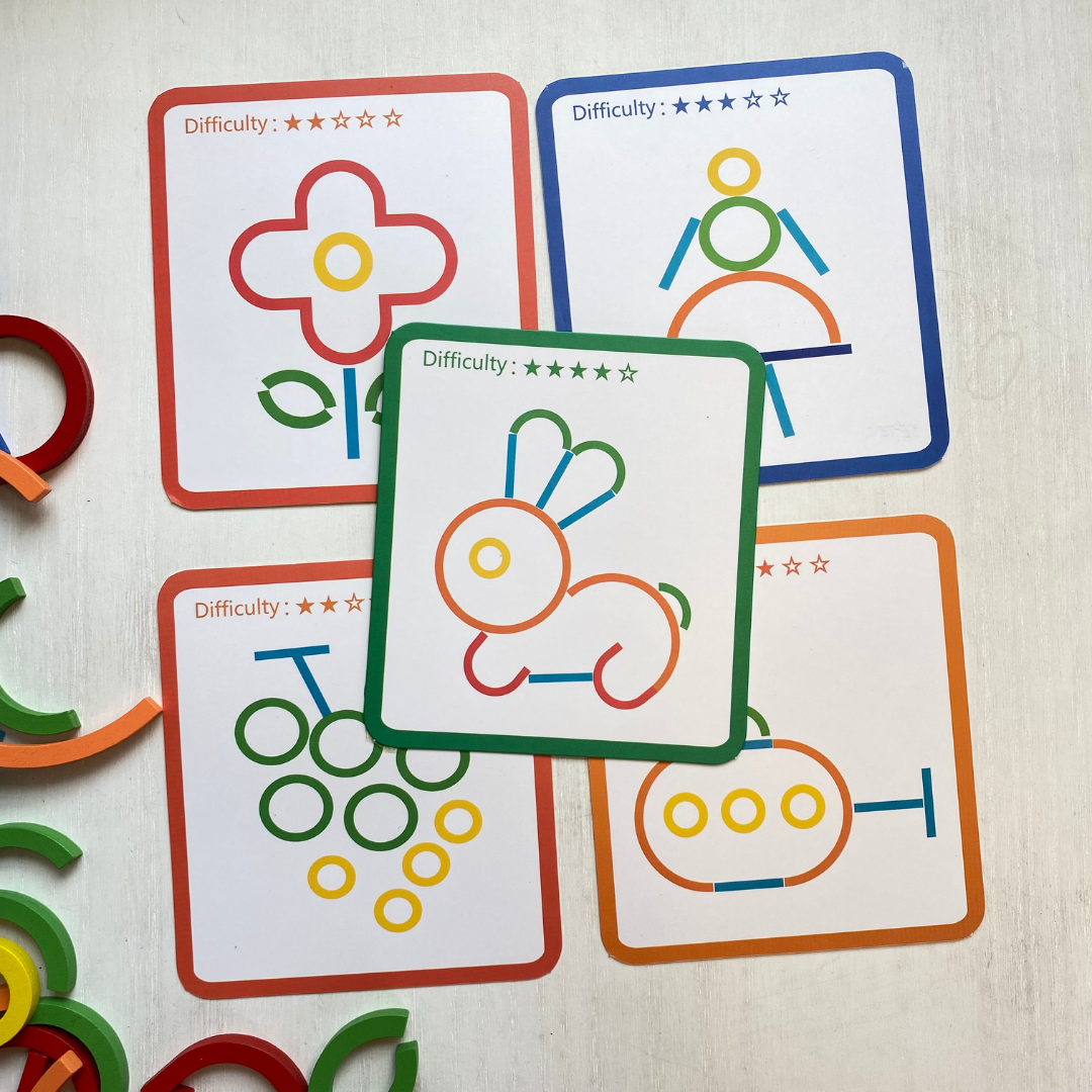Wooden Sticks Logic Shapes Game Fun Learn Grow Co.