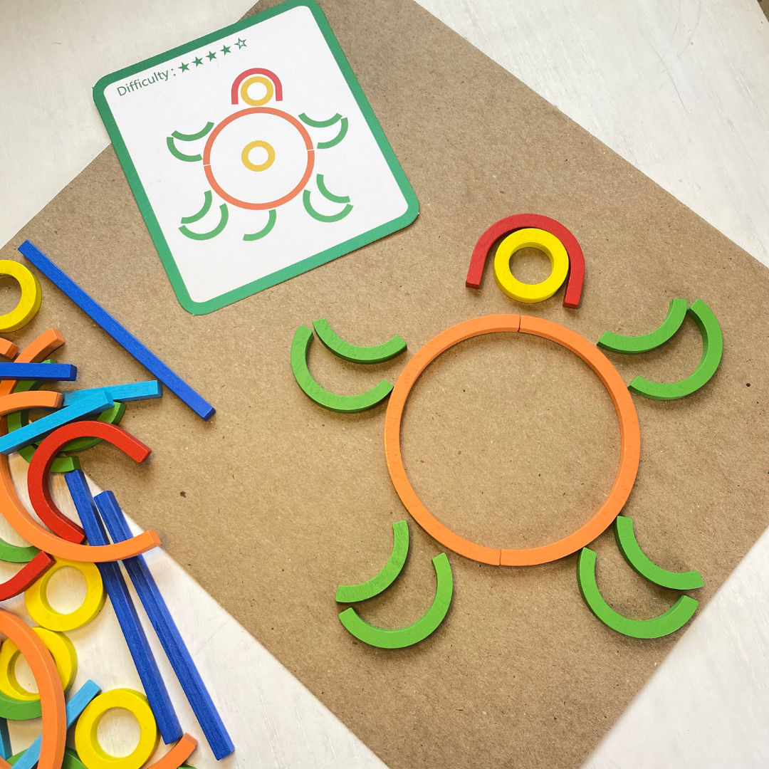Wooden Sticks Logic Shapes Game Fun Learn Grow Co.