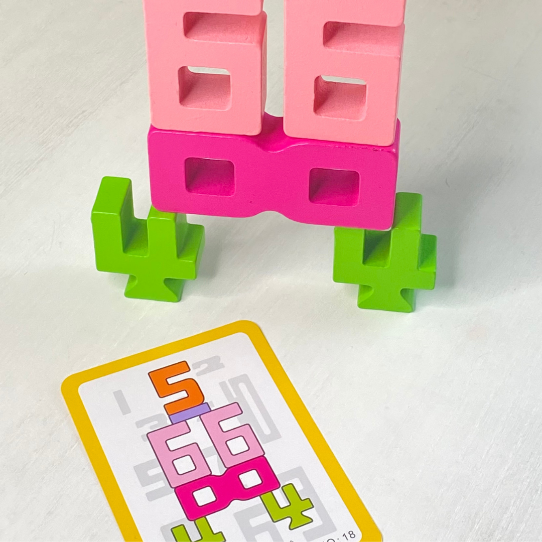 Wooden Numbers Building Blocks Game Fun Learn Grow Co.