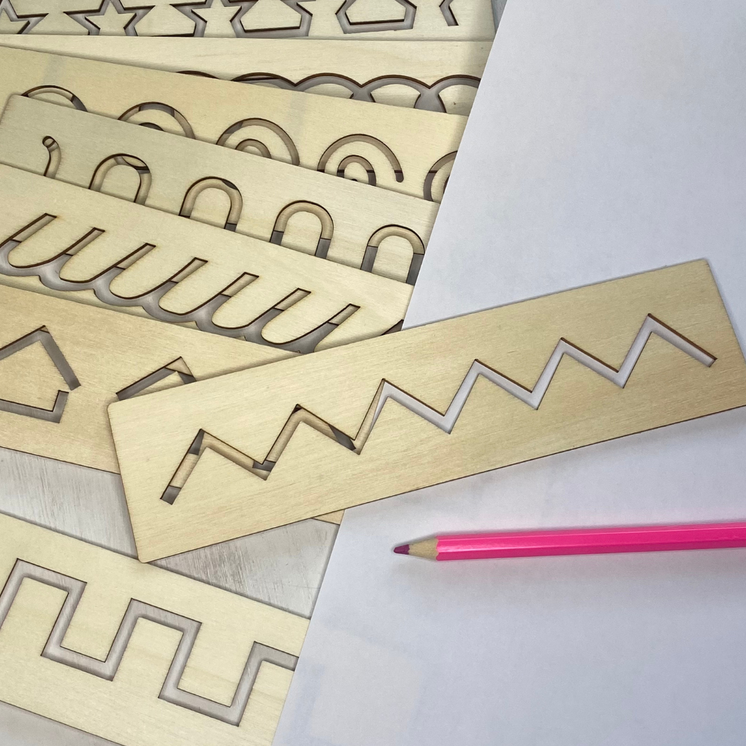 Wooden Montessori | Early Learning | Pen Control | Practice Stencils - Fun Learn Grow Co. Fun Learn Grow Co.