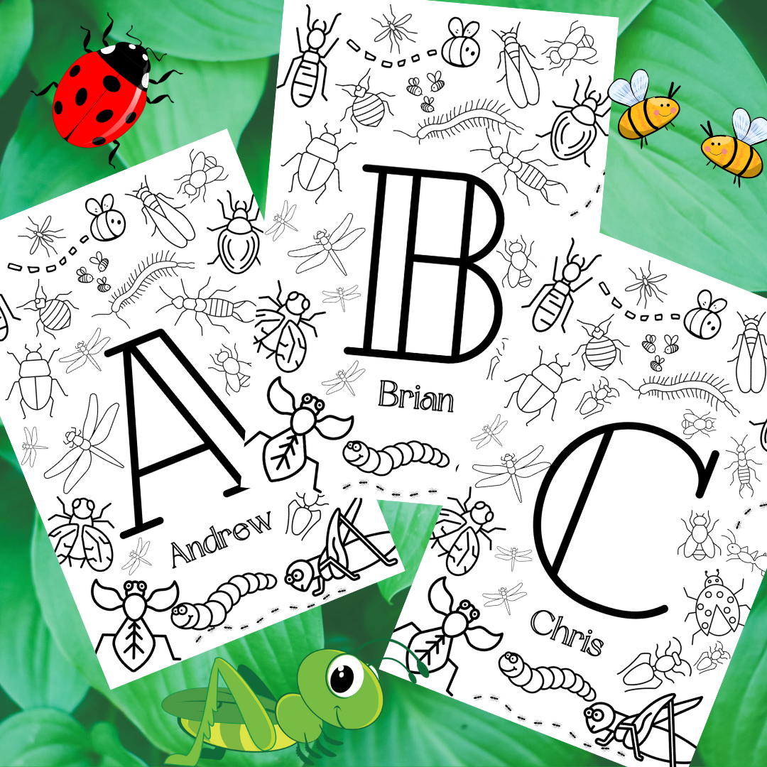 Personalized Kids Spring Coloring Posters - Fun Learn Grow Co. Fun Learn Grow Co.