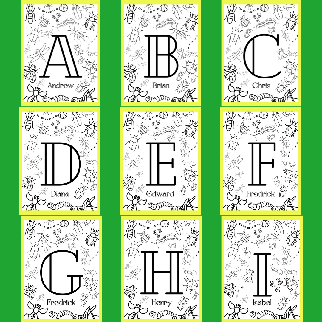 Personalized Kids Spring Coloring Posters - Fun Learn Grow Co.