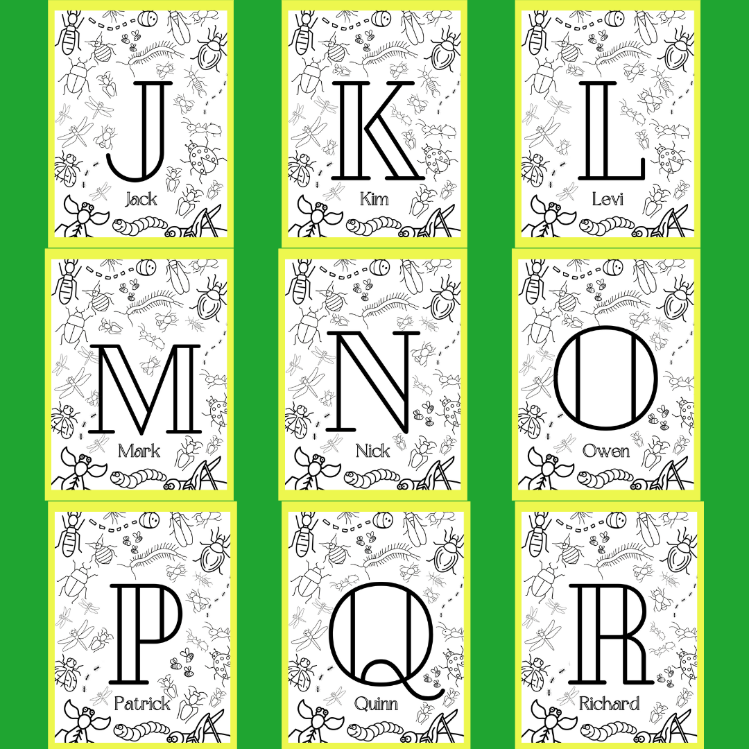 Personalized Kids Spring Coloring Posters - Fun Learn Grow Co. Fun Learn Grow Co.