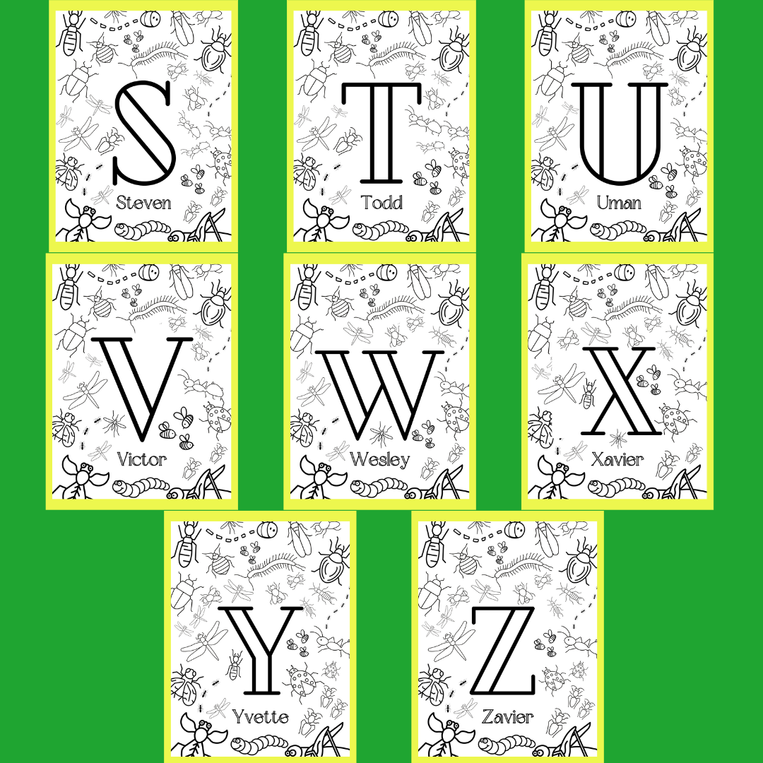 Personalized Kids Spring Coloring Posters - Fun Learn Grow Co. Fun Learn Grow Co.