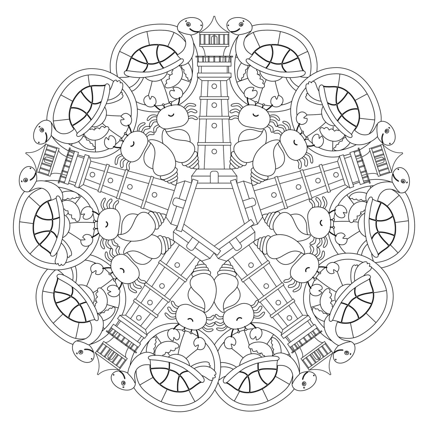Mandala Printable Coloring Page - Fun Learn Grow Co. Fun Learn Grow Co.