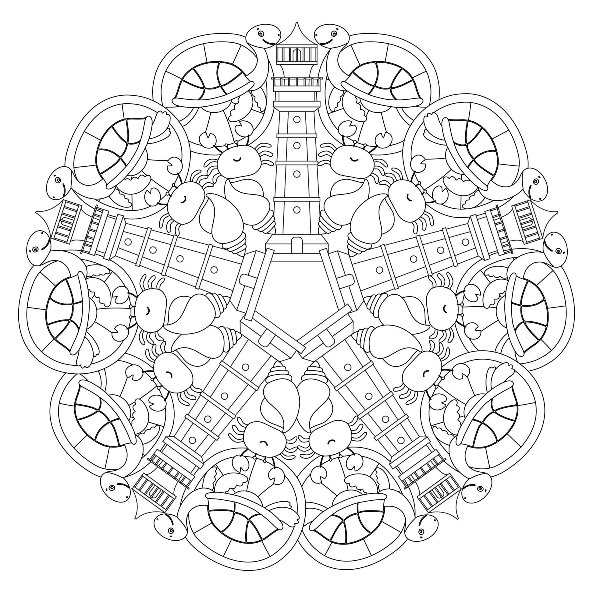 Mandala Printable Coloring Page - Fun Learn Grow Co.