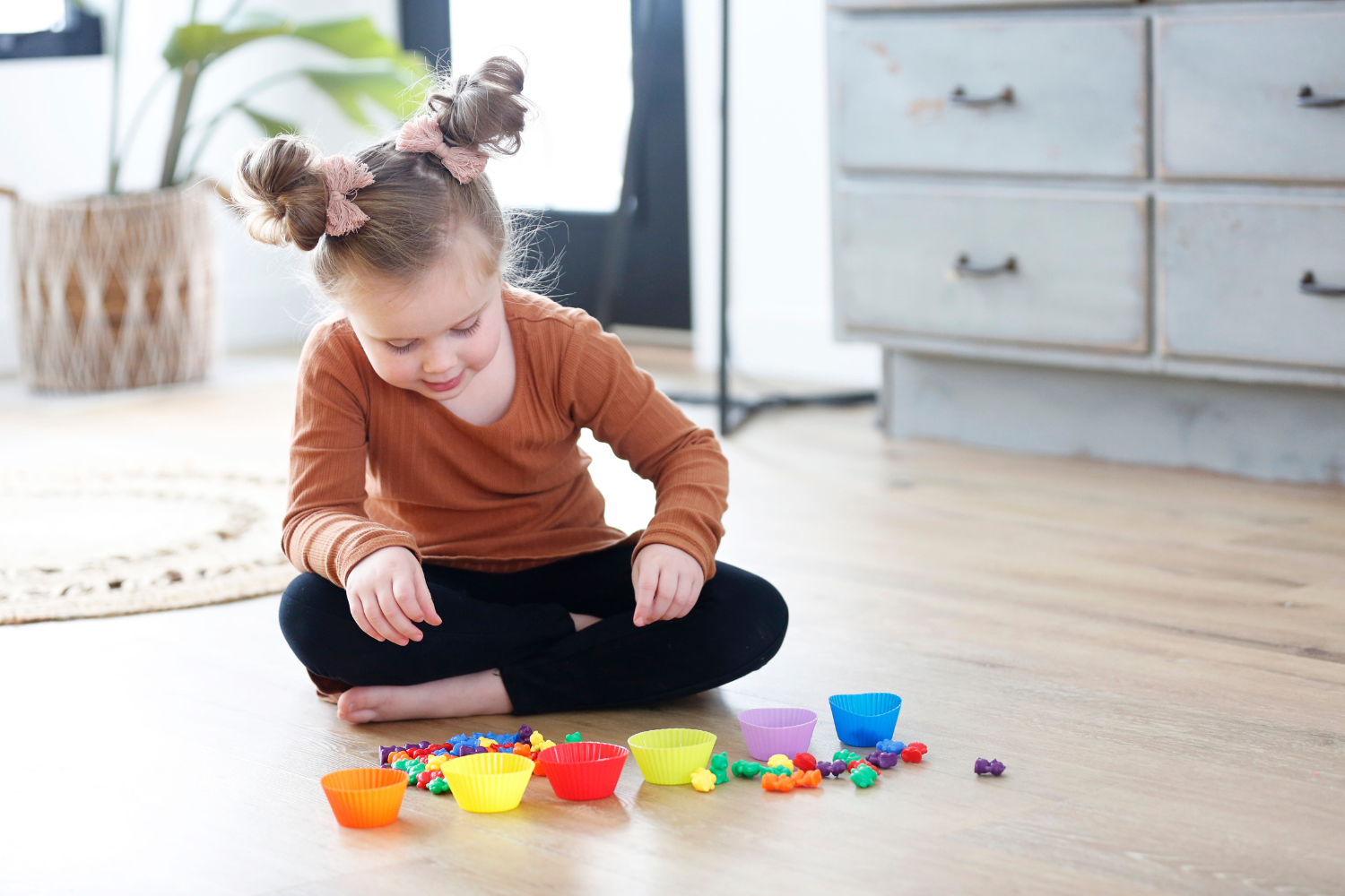 color sorting and math fun with rainbow counting bears
