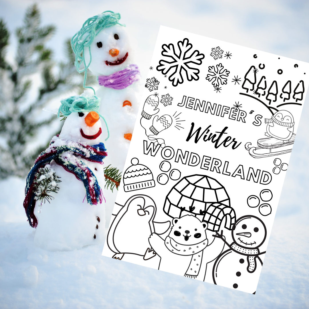 Personalized Coloring Poster for kids! Perfect gift for Valentine's day for kids! Fun Learn Grow Co.