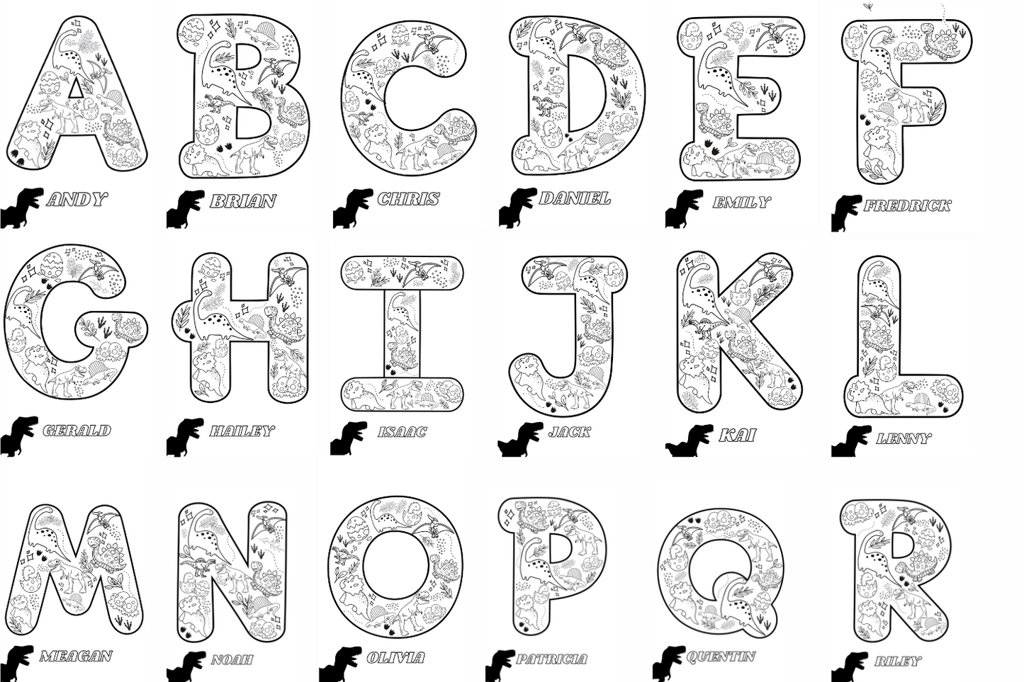 Personalized Large Dinosaur or Unicorn Coloring Poster - Fun Learn Grow Co. Fun Learn Grow Co.