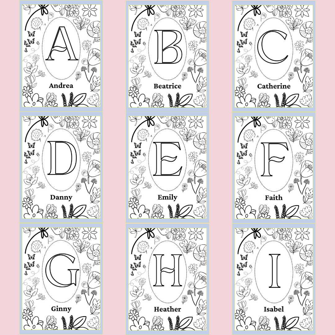 Personalized Kids Spring Coloring Posters - Fun Learn Grow Co.