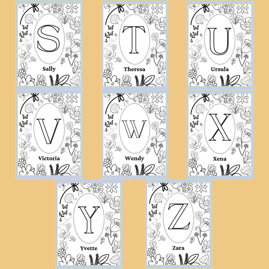 Personalized Kids Spring Coloring Posters Fun Learn Grow Co.
