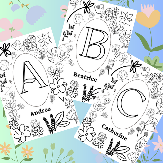 Personalized Kids Spring Coloring Posters - Fun Learn Grow Co. Fun Learn Grow Co.