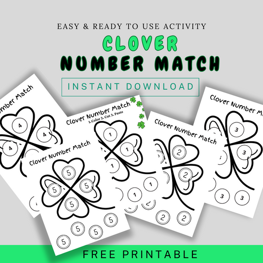 Number match color and cut activity for preschoolers!  Fun Learn Grow Co.