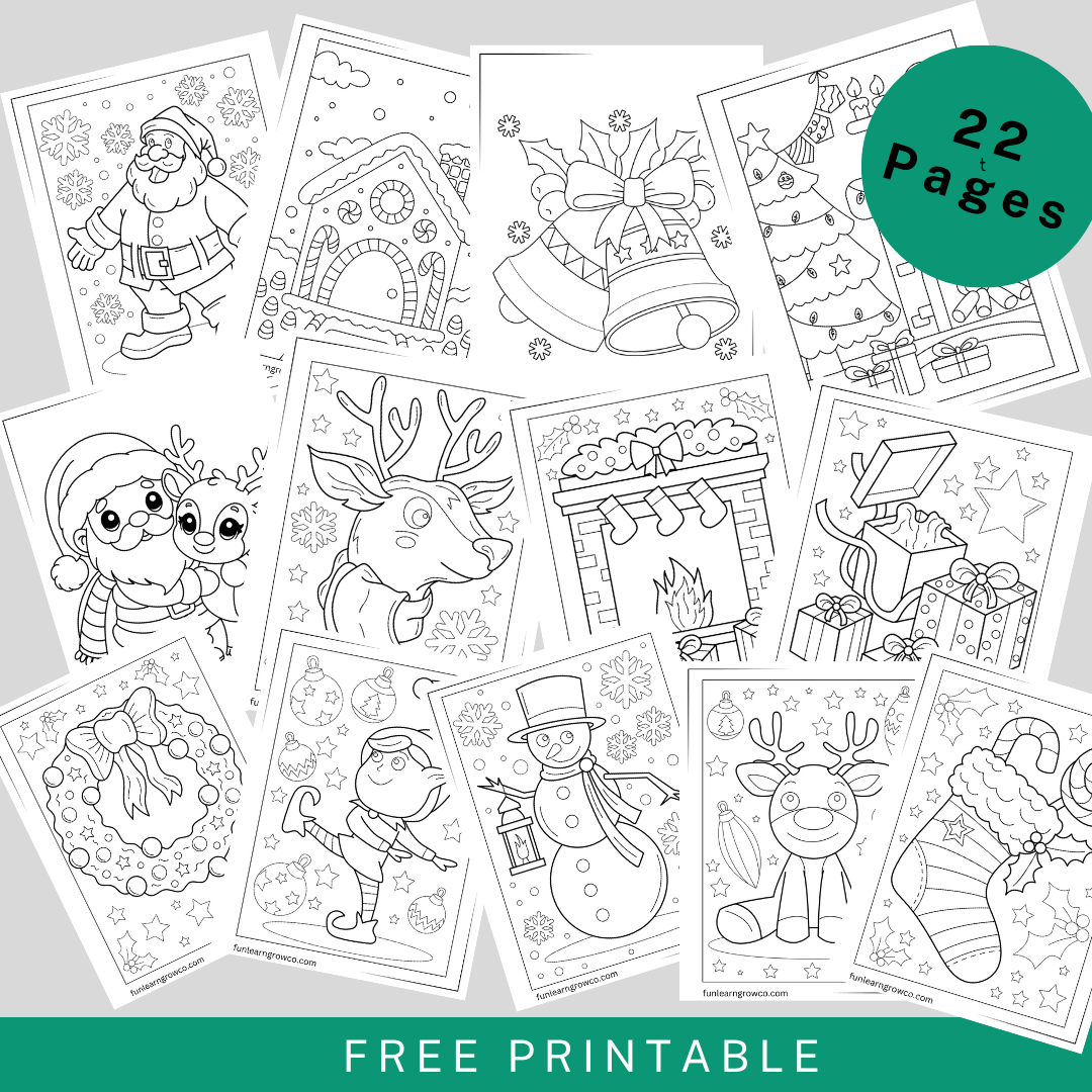 Christmas Holiday Coloring and Activity Page Printable Fun Learn Grow Co.