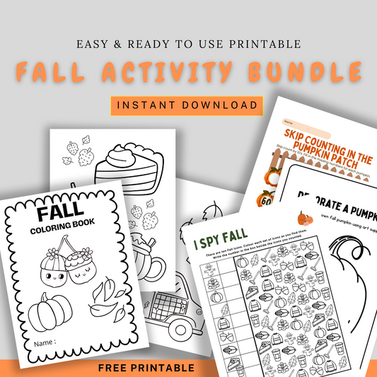 Fall Activity and Coloring Page Bundle Fun Learn Grow Co.