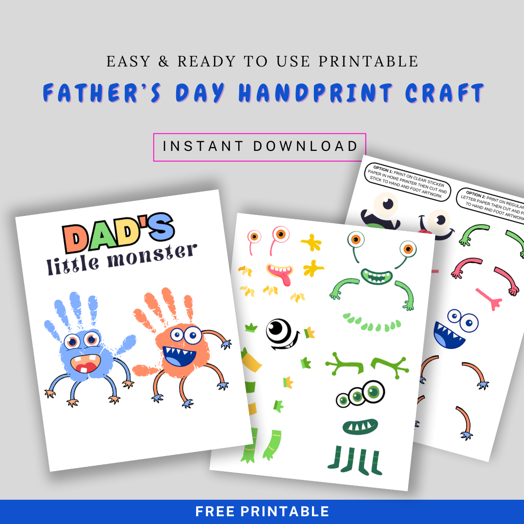 Father's Day Handprint Craft Fun Learn Grow Co.