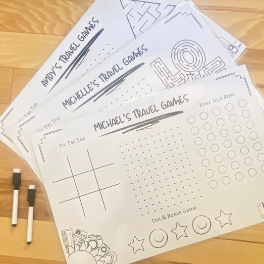 Kids travel games, 3 different themes to choose from! Fun Learn Grow Co.