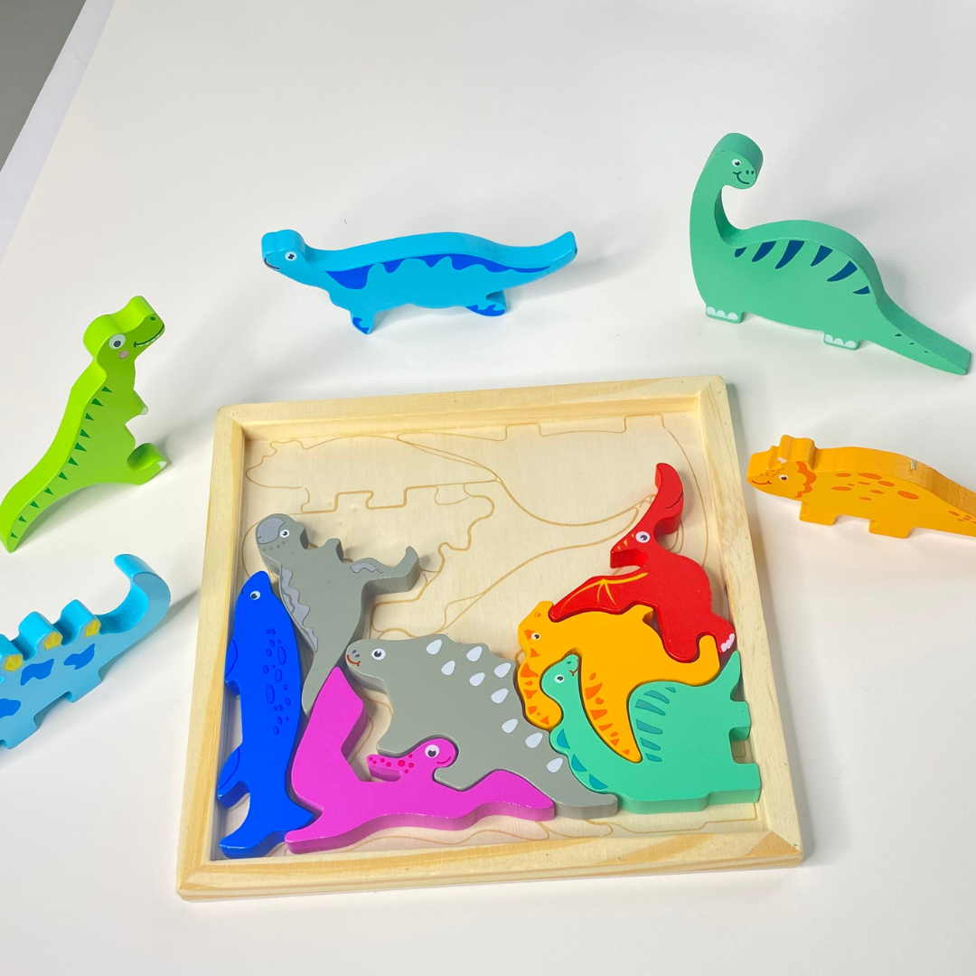 Perfect wooden toy puzzle for boys and girls, wooden dinosaur puzzle, wooden vehicles puzzle, perfect for spatial reasoning or open-ended play with puzzles.