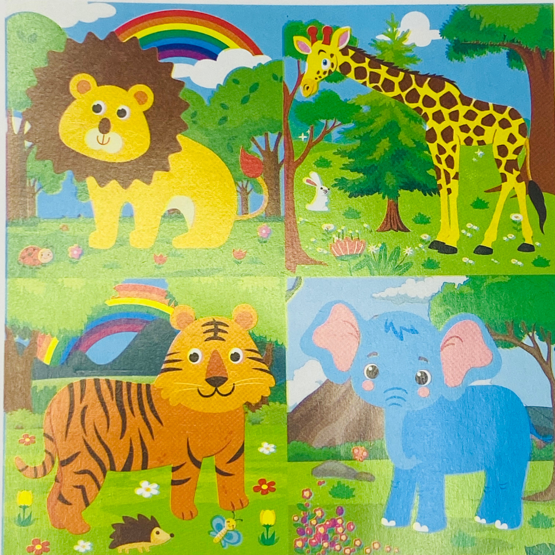 Classic 6 in 1 wooden block puzzles for kids ages  3-5 years old! Ocean animals, jungle animals, and vehicles puzzles for kids! Gift for preschooler or kindergartner! Fun Learn Grow Co.