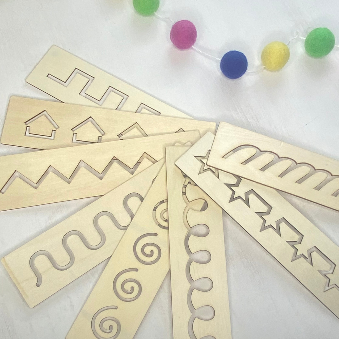 Wooden Montessori | Early Learning | Pen Control |  Practice Stencils - Fun Learn Grow Co.