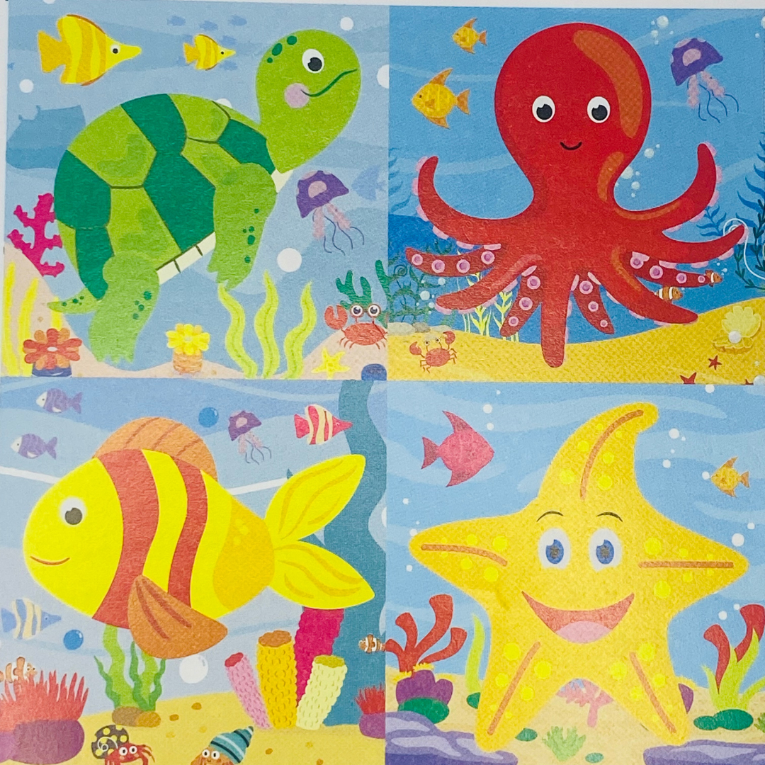 Classic 6 in 1 wooden block puzzles for kids ages  3-5 years old! Ocean animals, jungle animals, and vehicles puzzles for kids! Gift for preschooler or kindergartner! Fun Learn Grow Co.