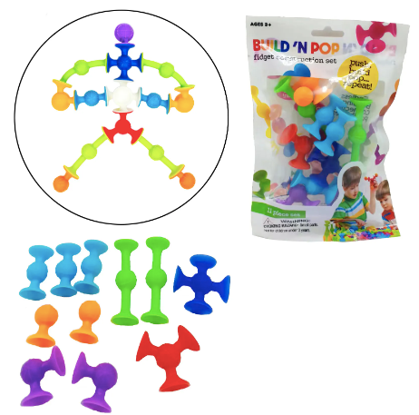 Mini set of building poppers for kids. Great for stocking stuffers for kids ages 3-6 years old!